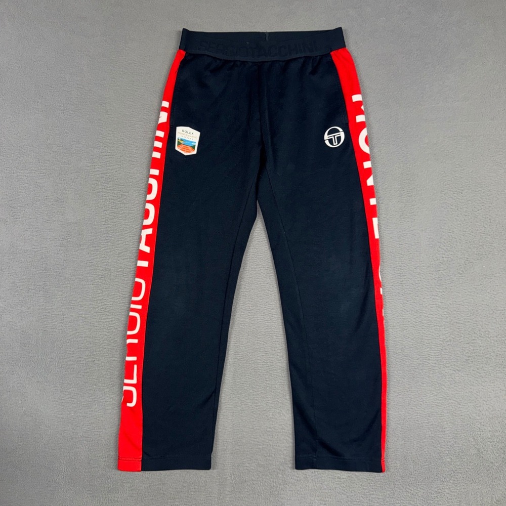 Sergio Tacchini Track Pants Mens Medium Navy Blue Monte-Carlo Rolex Masters Logo